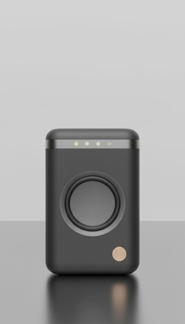 Compact portable speaker matte-black finish