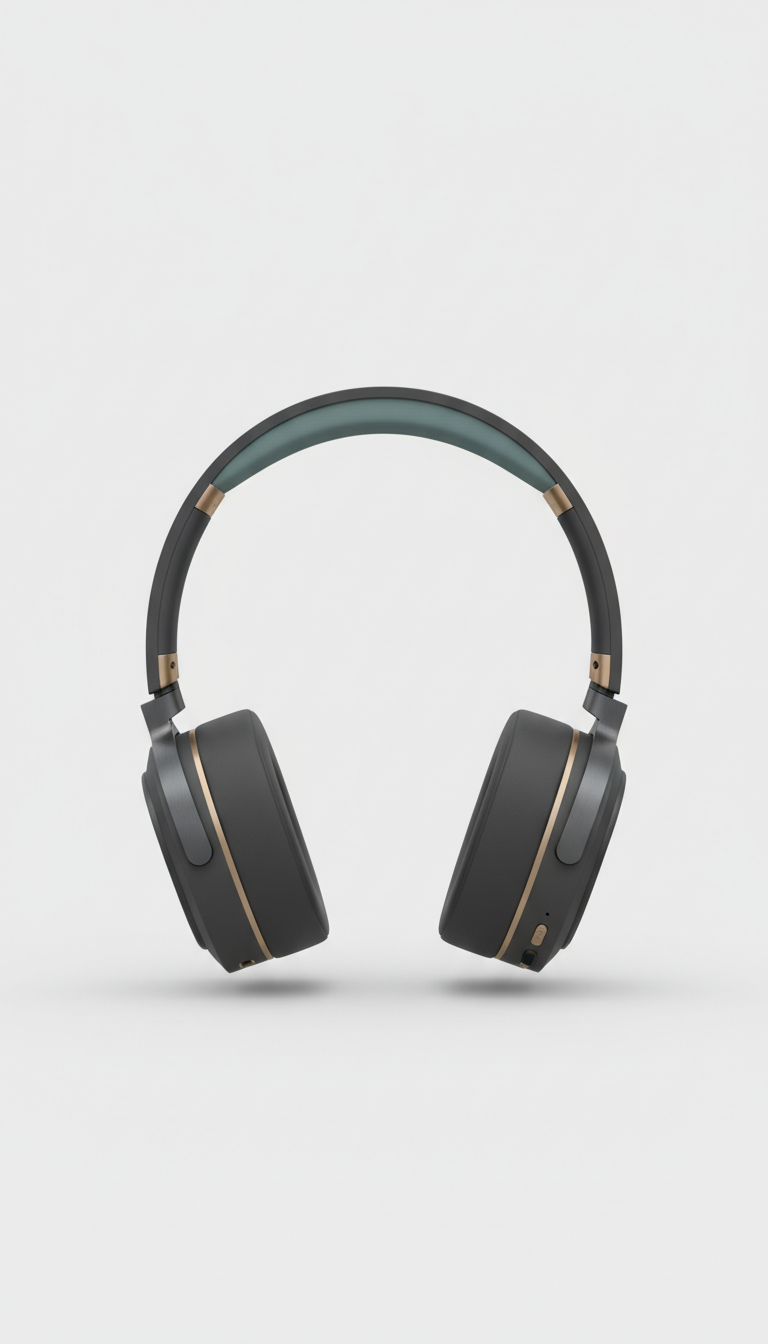 Wireless headphones brushed aluminum